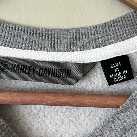 Harley Davidson Ribbed Knit Long Sleeved T-shirt Slim XL Stay Fast Biker Skull - Picture 4 of 6